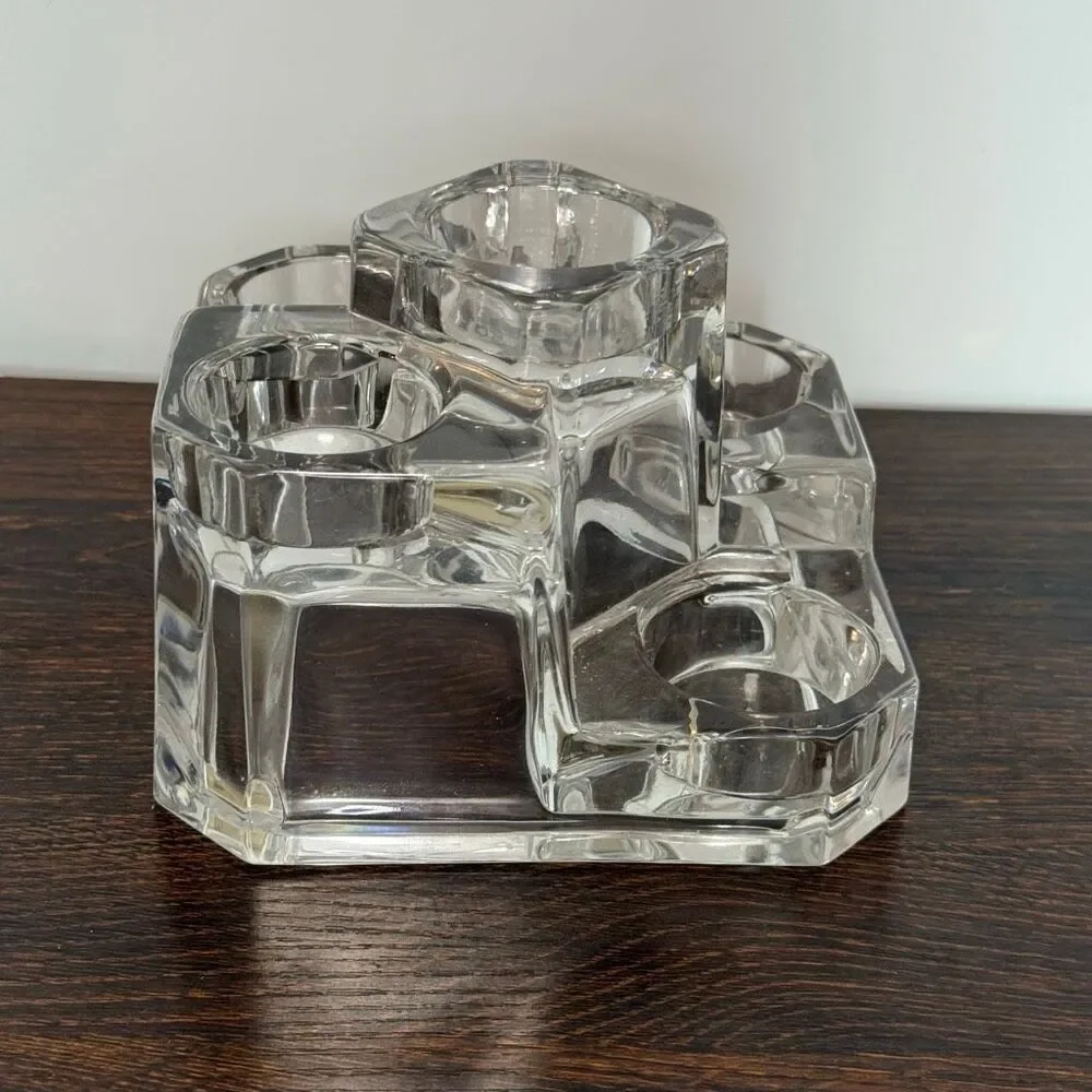PartyLite lead crystal 5 tier tea light candle holder 3x6” 4.10lbs - Picture 4 of 6
